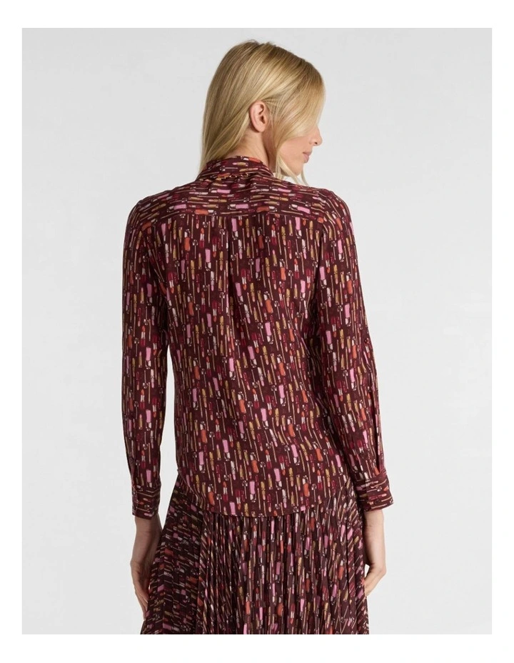 Our Lips Are Sealed Silk Shirt in Red Multi image 3