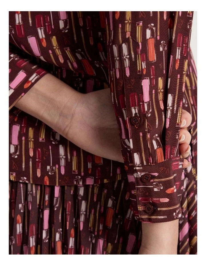 Our Lips Are Sealed Silk Shirt in Red Multi image 4