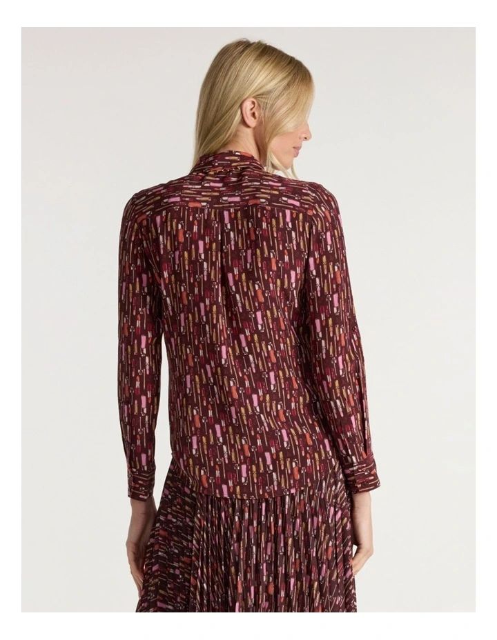 Our Lips Are Sealed Silk Shirt in Red Multi image 5