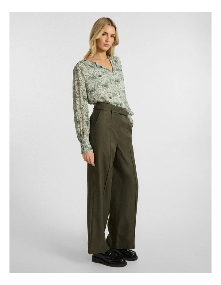Holiday in The Sun Blouse in Khaki Multi image 2