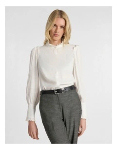 Teri Ruffle Blouse in Ivory