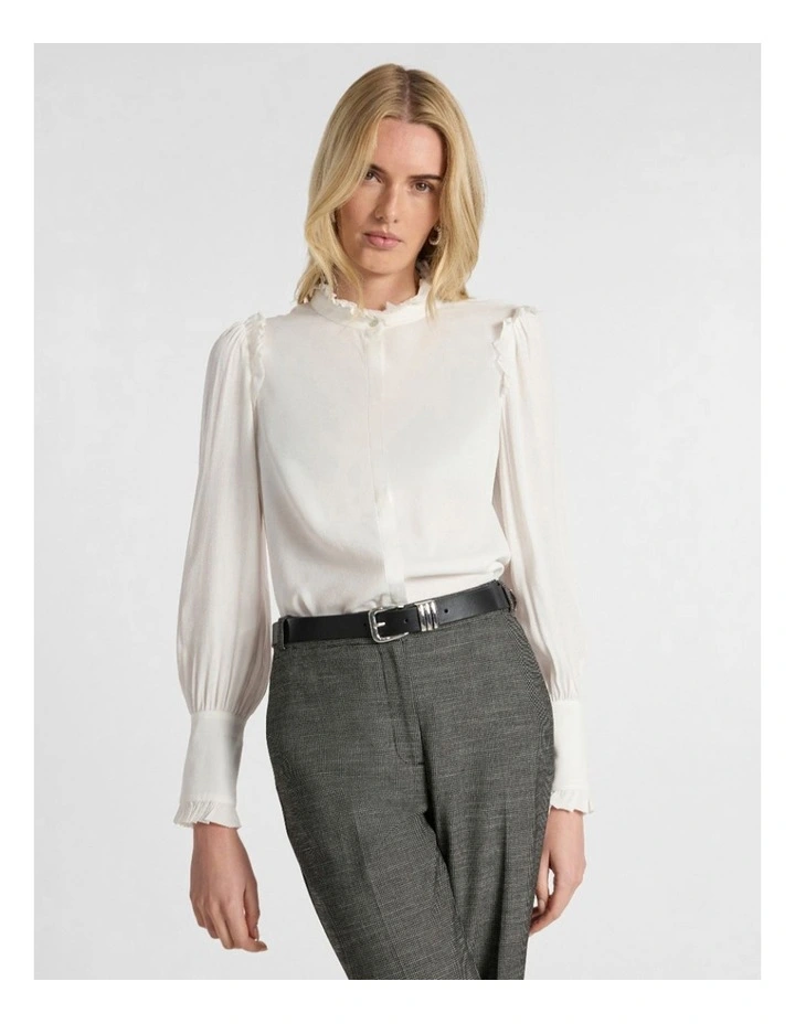 Teri Ruffle Blouse in Ivory image 1