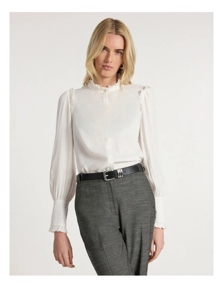 Teri Ruffle Blouse in Ivory image 2