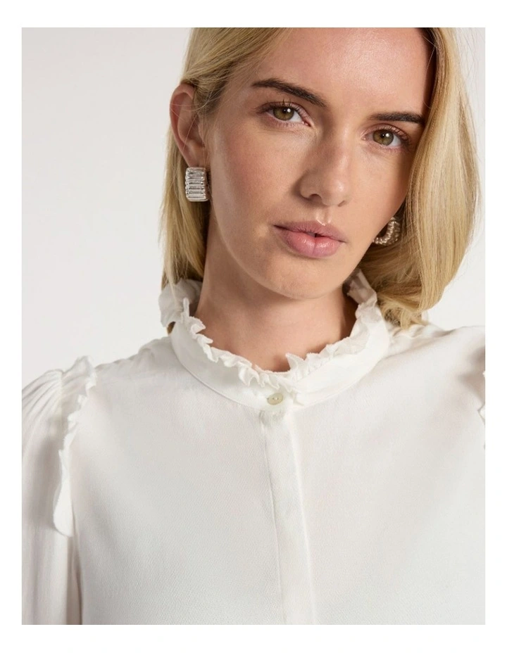 Teri Ruffle Blouse in Ivory image 3