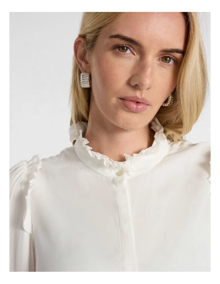 Teri Ruffle Blouse in Ivory image 4