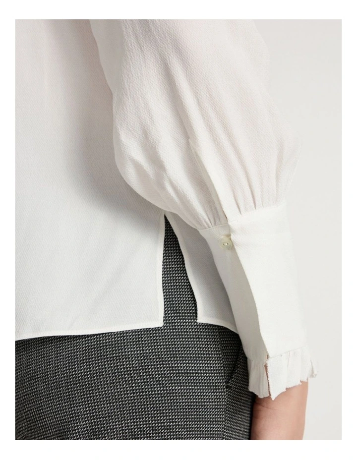 Teri Ruffle Blouse in Ivory image 4