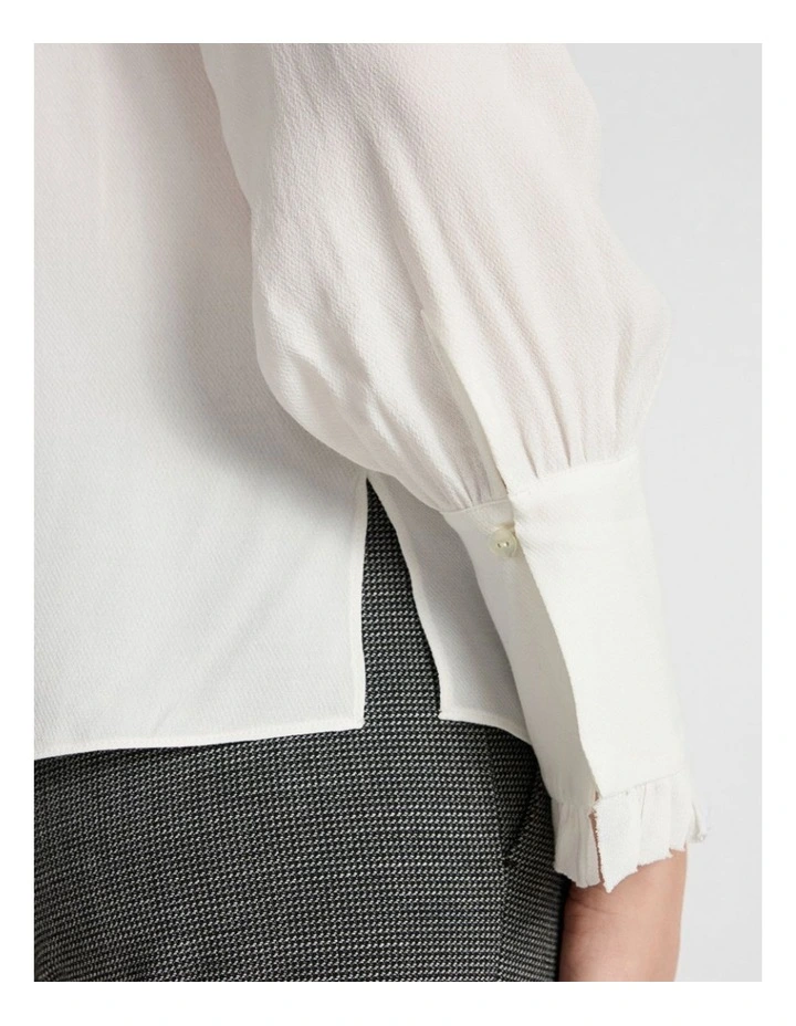 Teri Ruffle Blouse in Ivory image 5