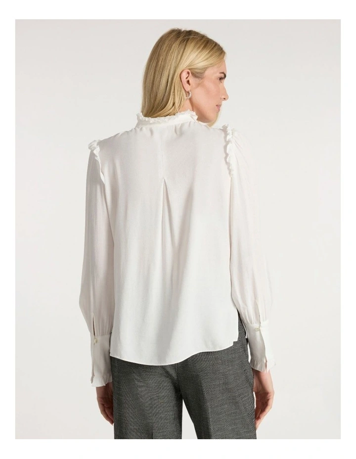 Teri Ruffle Blouse in Ivory image 5