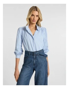 Marjorie Stripe Shirt in Blue Stripe