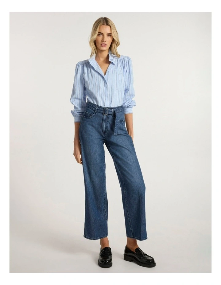 Marjorie Stripe Shirt in Blue Stripe image 1