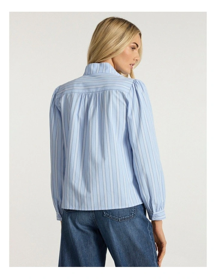 Marjorie Stripe Shirt in Blue Stripe image 3