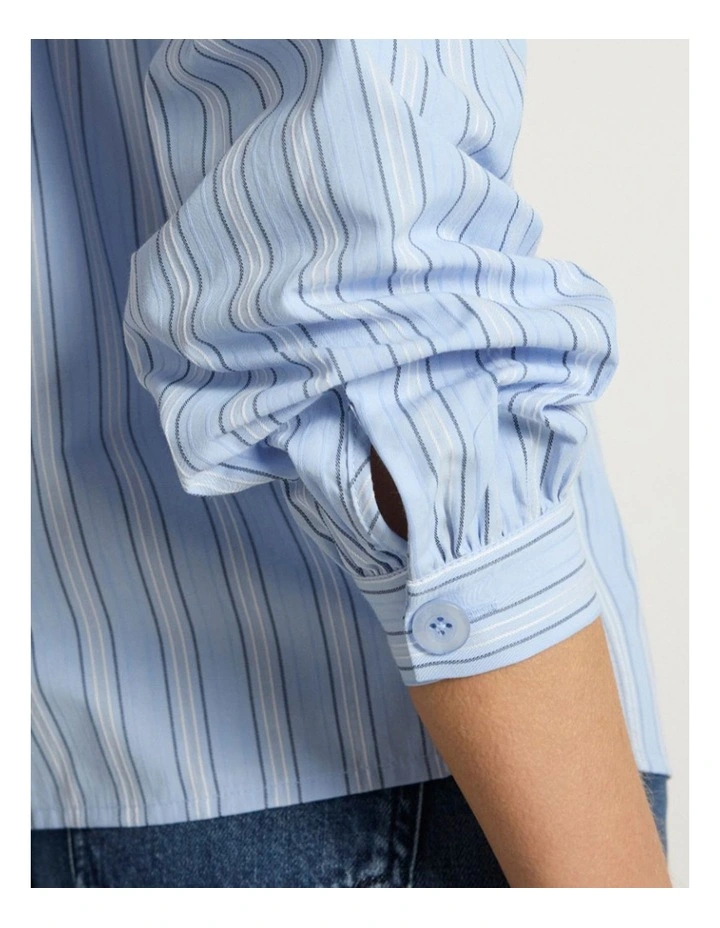 Marjorie Stripe Shirt in Blue Stripe image 4