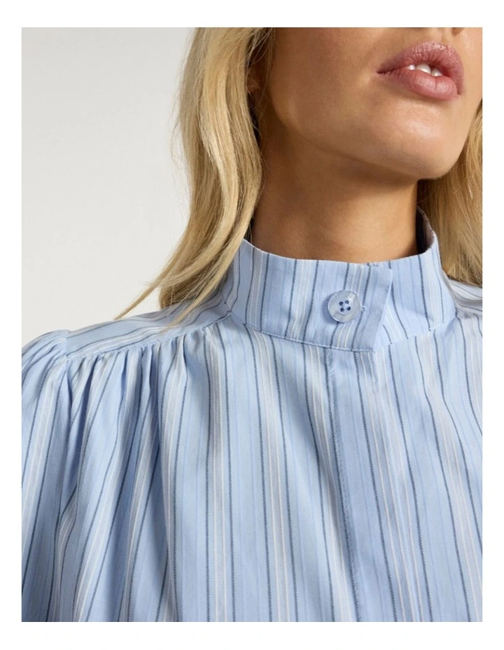 Marjorie Stripe Shirt in Blue Stripe image 5