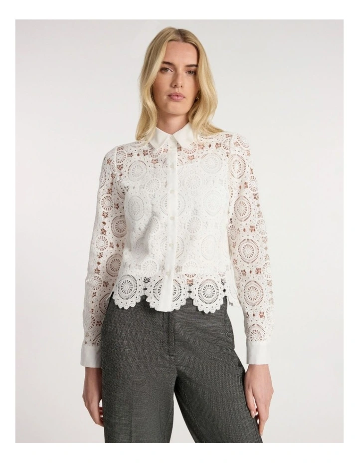Juni Lace Shirt in White image 2
