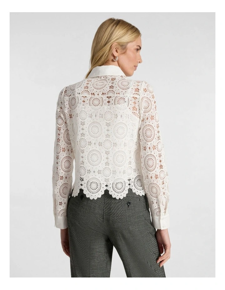 Juni Lace Shirt in White image 3