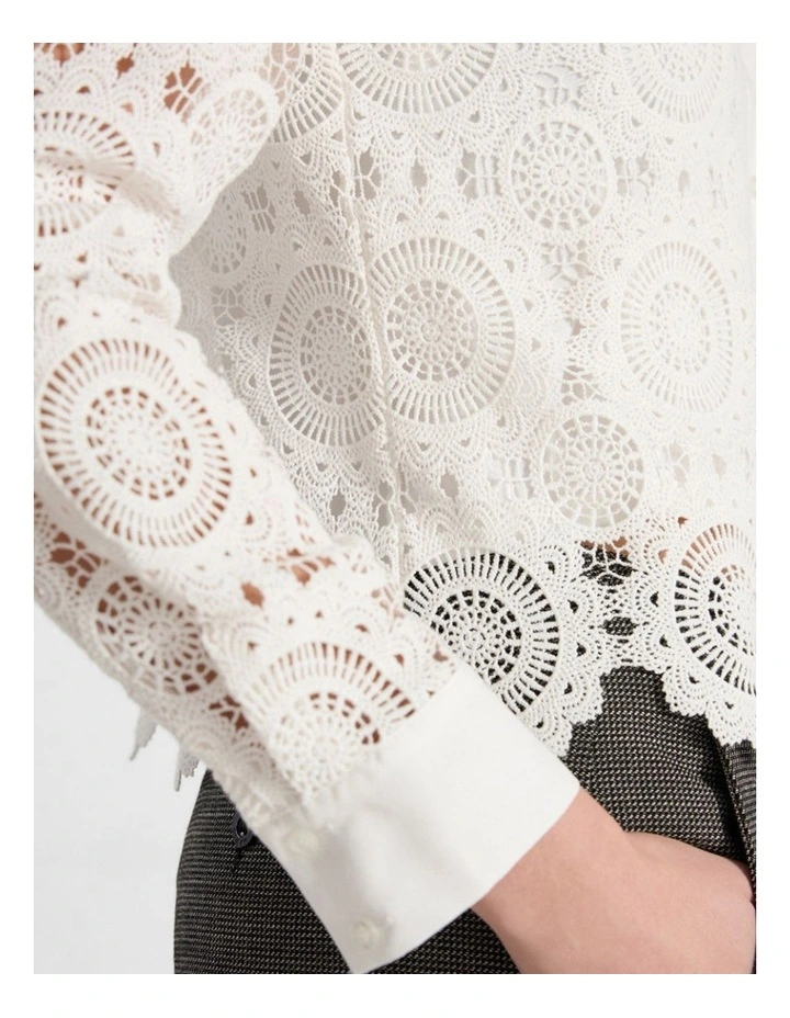 Juni Lace Shirt in White image 4