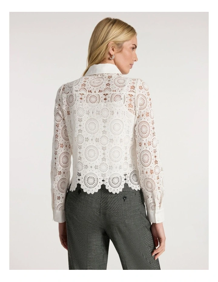 Juni Lace Shirt in White image 4