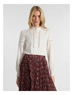Lilian Long Sleeve Shirt in Ivory