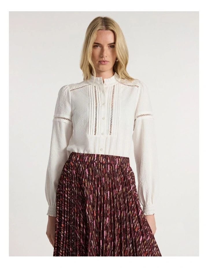 Lilian Long Sleeve Shirt in Ivory image 2