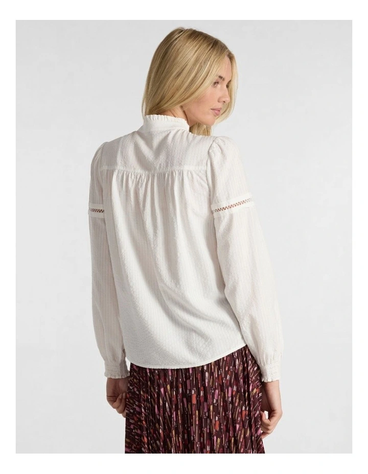 Lilian Long Sleeve Shirt in Ivory image 3