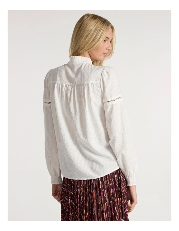 Lilian Long Sleeve Shirt in Ivory image 3