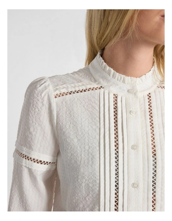 Lilian Long Sleeve Shirt in Ivory image 4
