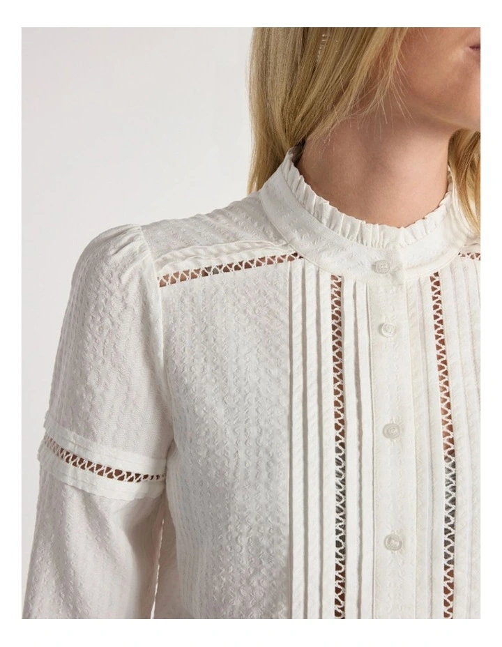 Lilian Long Sleeve Shirt in Ivory image 4