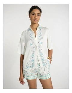 Sign Of The Tiles Shirt in Ivory Multi