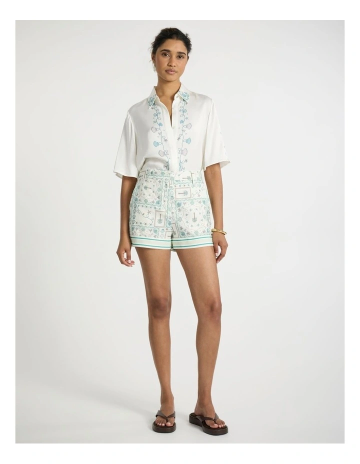 Sign Of The Tiles Shirt in Ivory Multi image 2