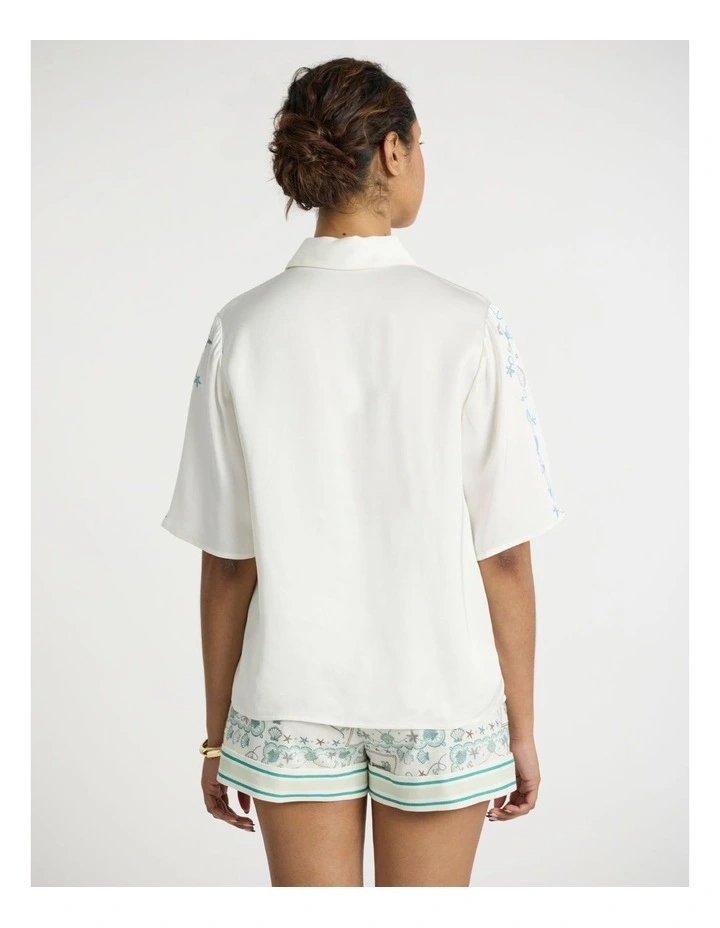 Sign Of The Tiles Shirt in Ivory Multi image 3