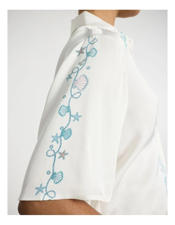 Sign Of The Tiles Shirt in Ivory Multi image 4