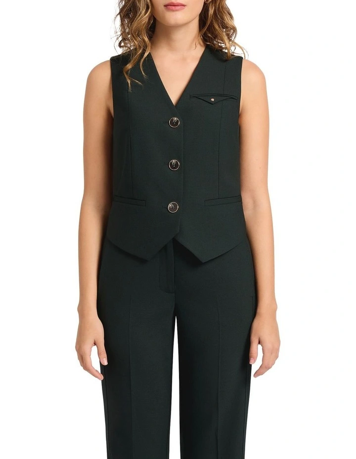 Talk Talk Vest in Deep Pine image 1
