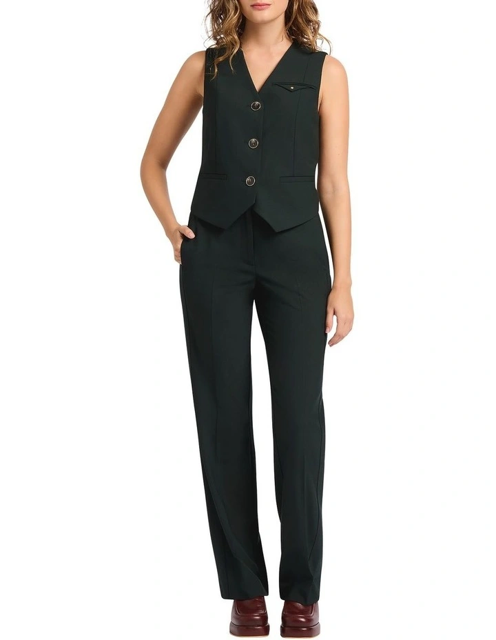 Talk Talk Vest in Deep Pine image 3