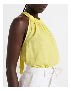 Head Over Peels Halter Top in Banana