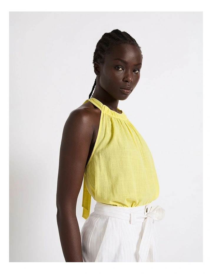 Head Over Peels Halter Top in Banana image 2