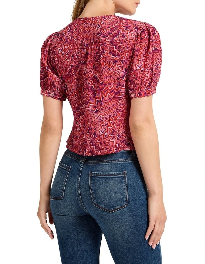 Get Ziggy With It Top in Pink Multi image 4