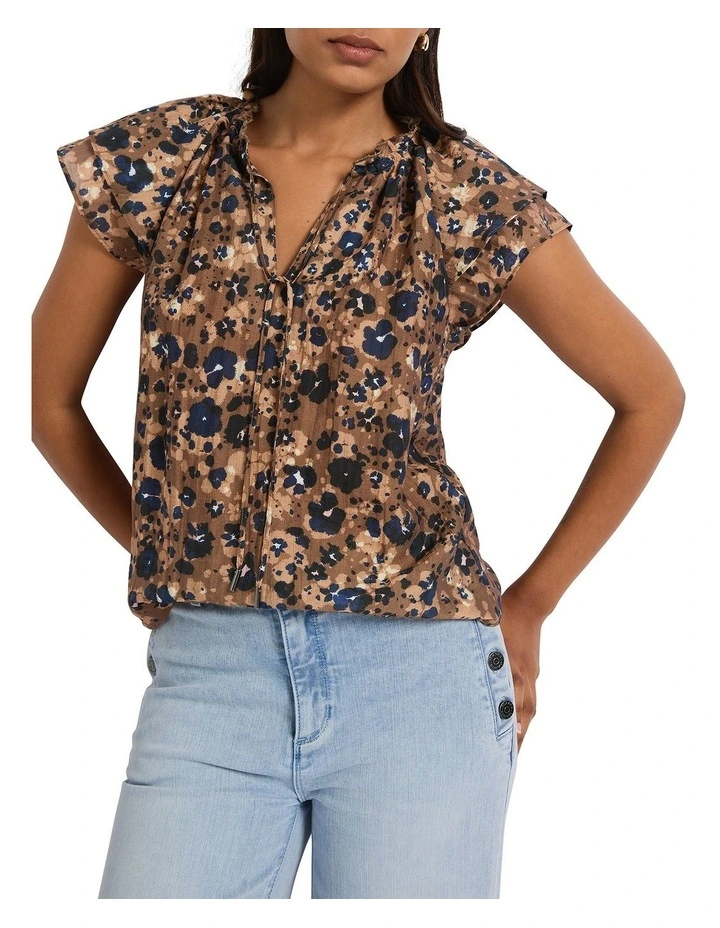 Born To Be Wild Top in Brown Multi image 1