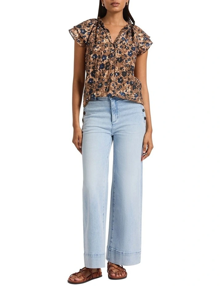 Born To Be Wild Top in Brown Multi image 2