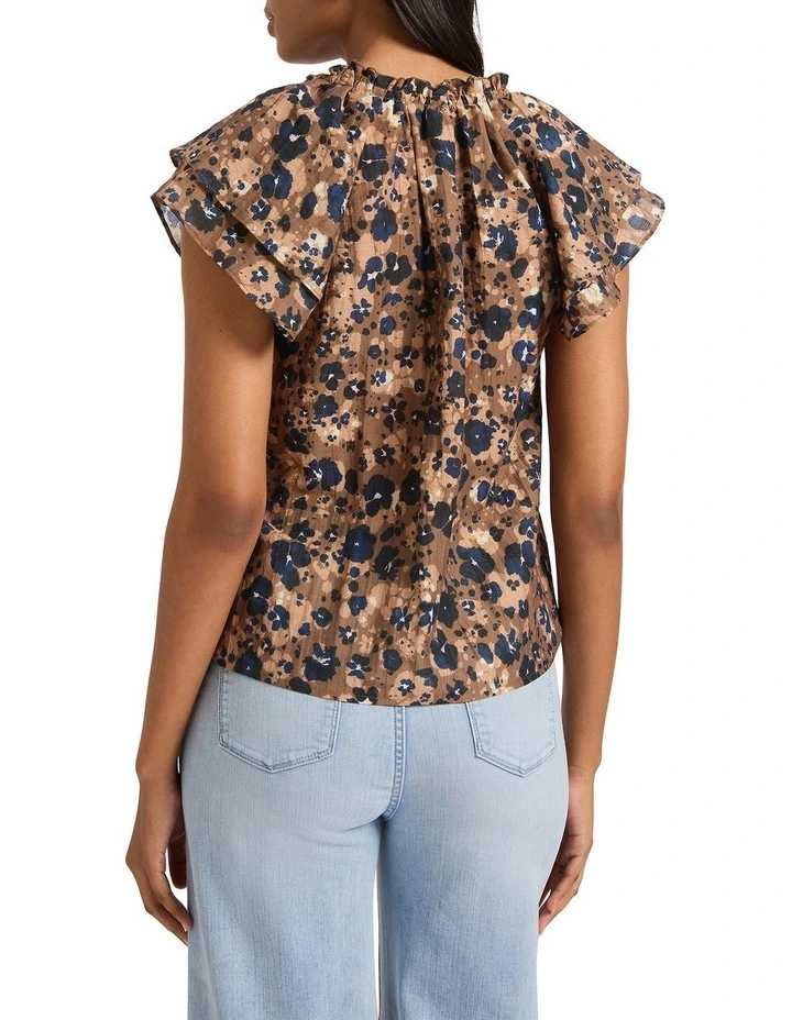 Born To Be Wild Top in Brown Multi image 4
