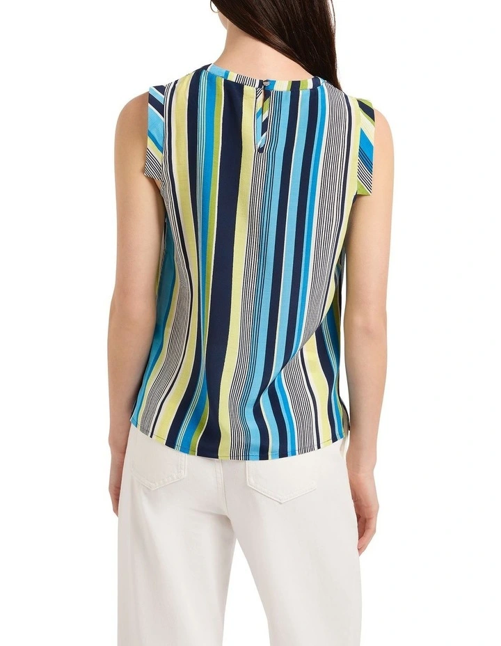 Stripe Season Silk Top in Blue Stripe image 2