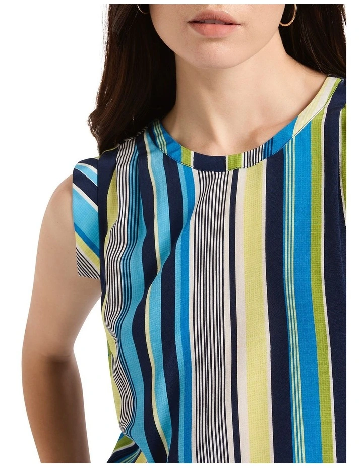 Stripe Season Silk Top in Blue Stripe image 4