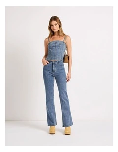 Tess Denim Bustier in Californian Blue
