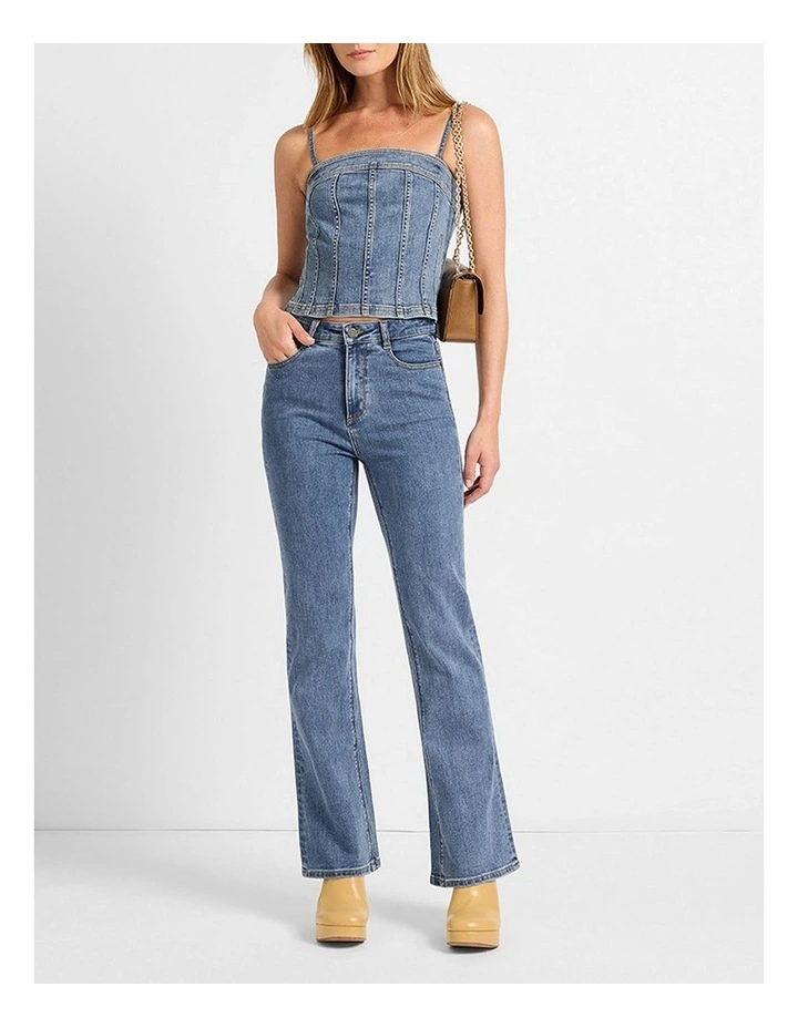 Tess Denim Bustier in Californian Blue image 2