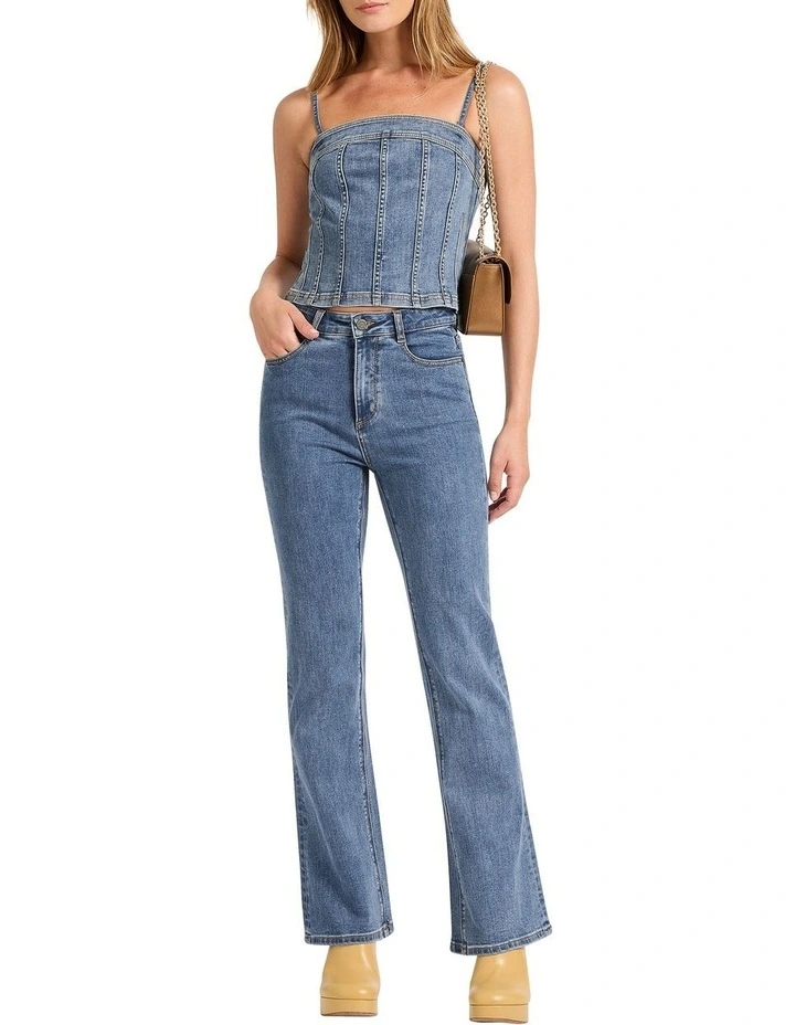 Tess Denim Bustier in Californian Blue image 2
