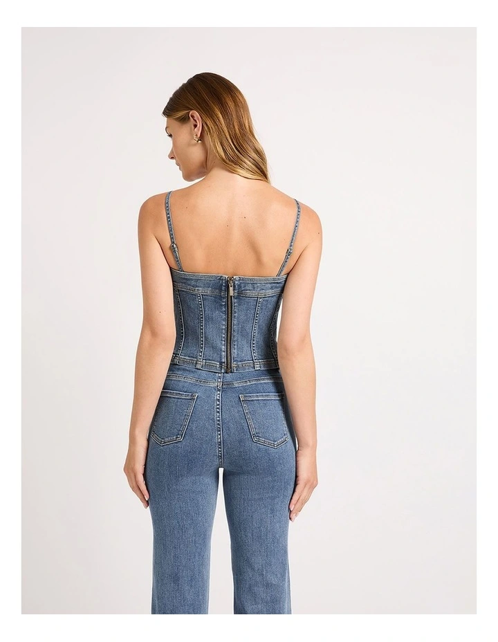 Tess Denim Bustier in Californian Blue image 4