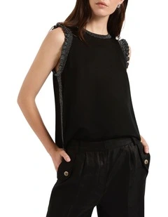 Felicita Tank in Black/Silver