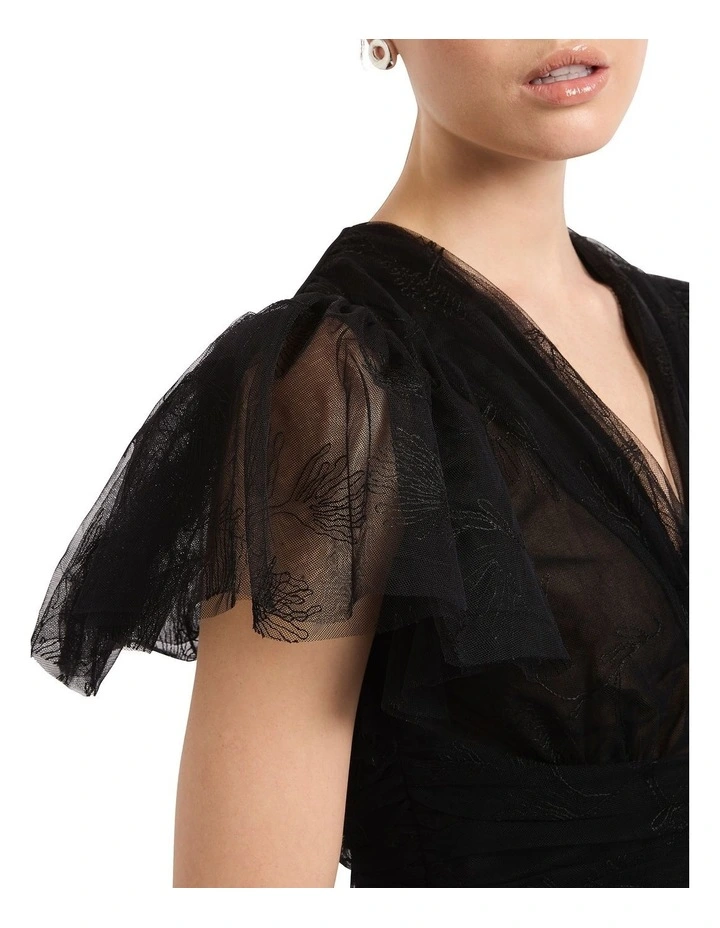 Tulle Summer Top in Black image 3
