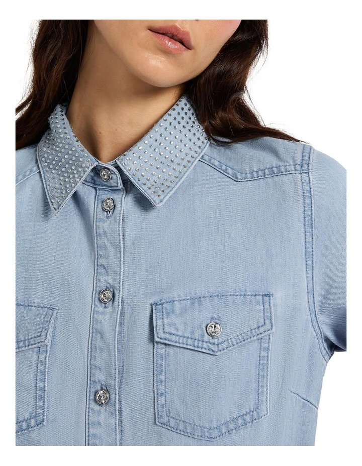 When You're Gone Shirt in Light Chambray image 3
