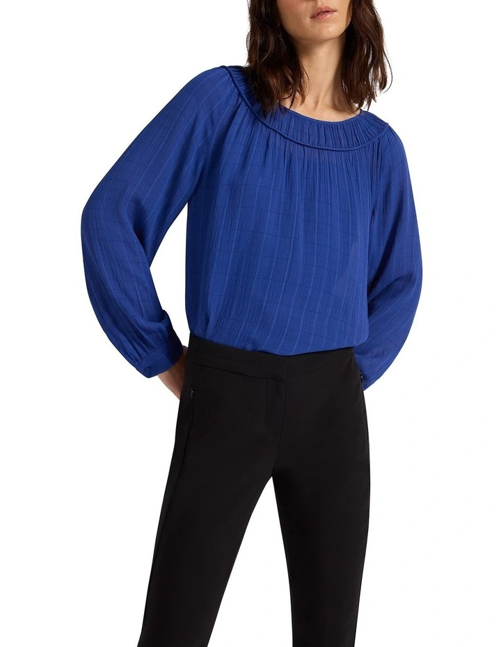 Lacey Jacquard Blouse in Ultramarine image 2
