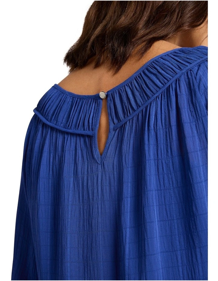 Lacey Jacquard Blouse in Ultramarine image 3